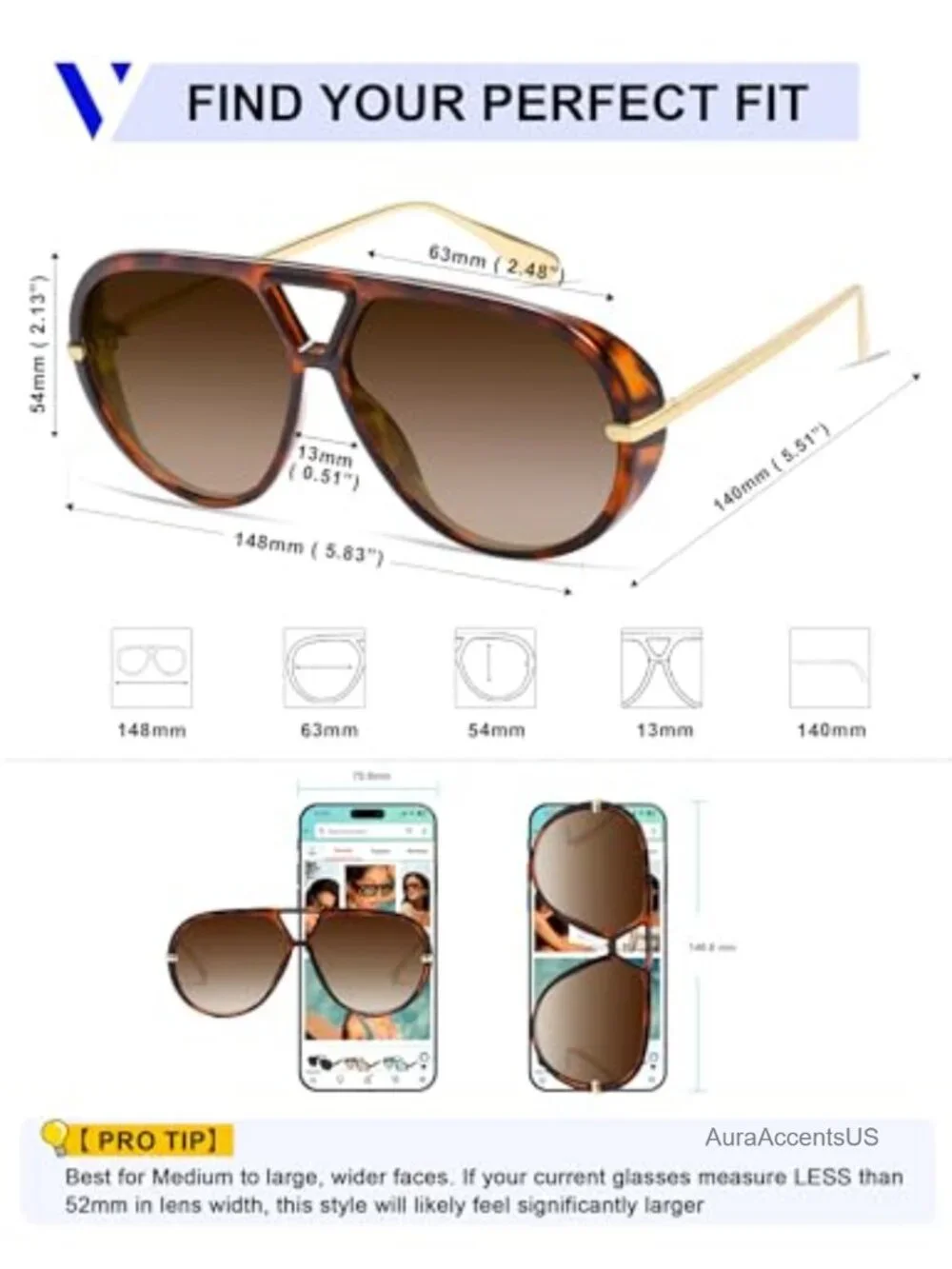 Oversized Polarized Aviator Sunglasses Round UV400 Shields Unisex